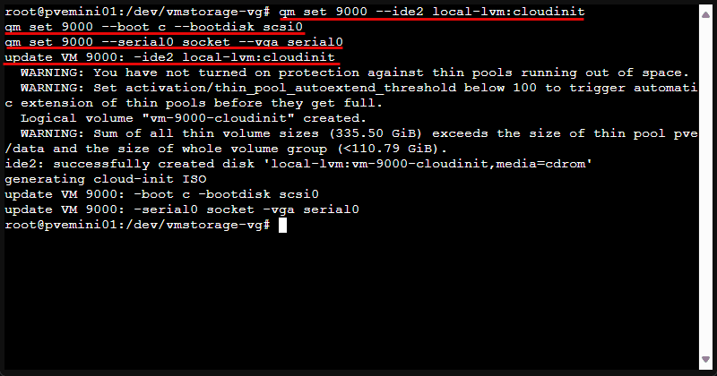 Attaching the cloud drive for cloud init