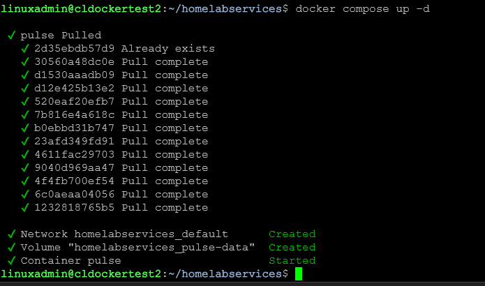 Bringing up the docker container for pulse open source monitoring