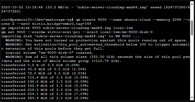 Importing the cloud image