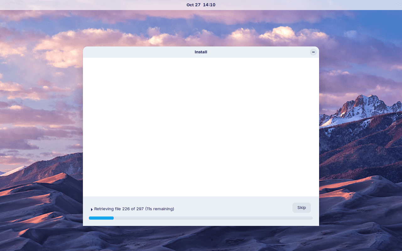 Installation of zorin os progresses