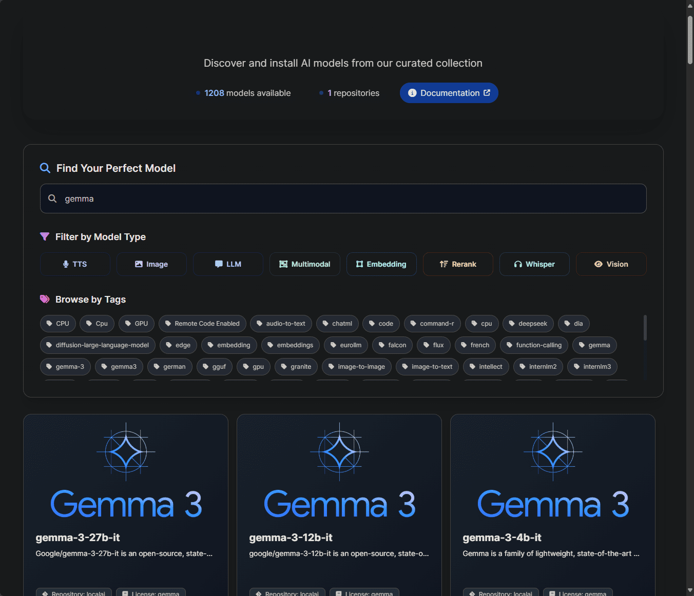 Localai interface