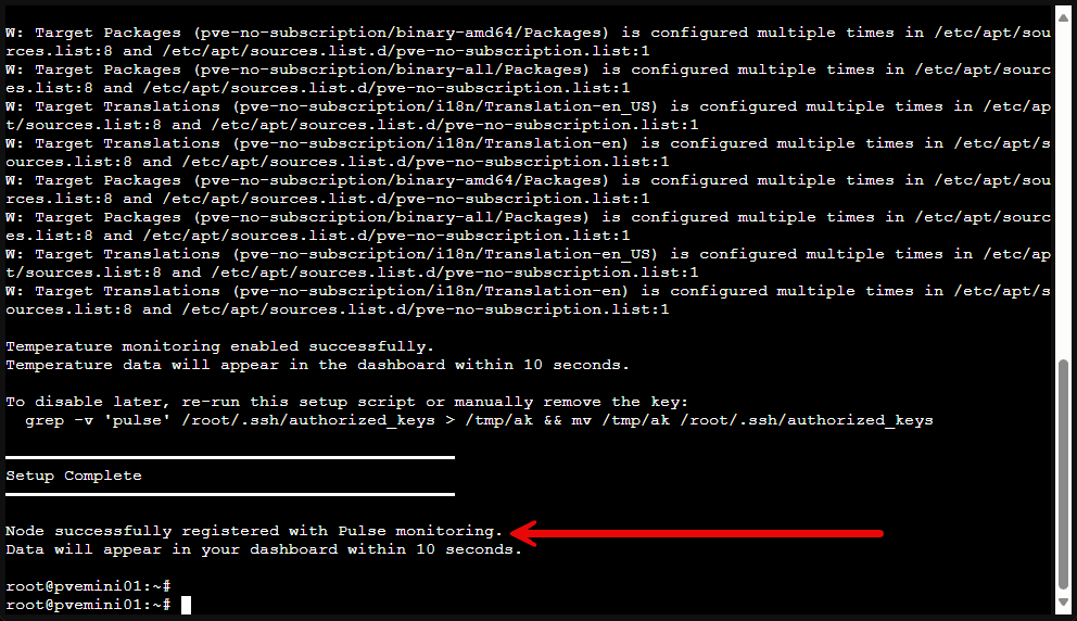 Monitoring is successfully installed in proxmox