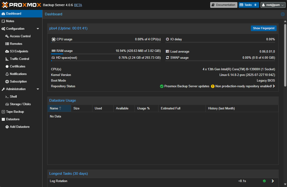 Proxmox backup server 4