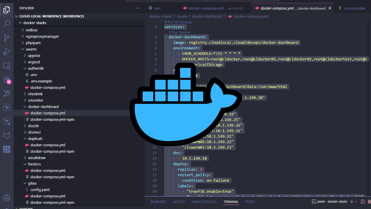Running docker stacks