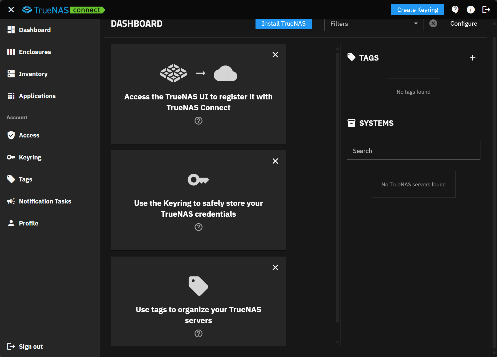 Truenas connect beta management console