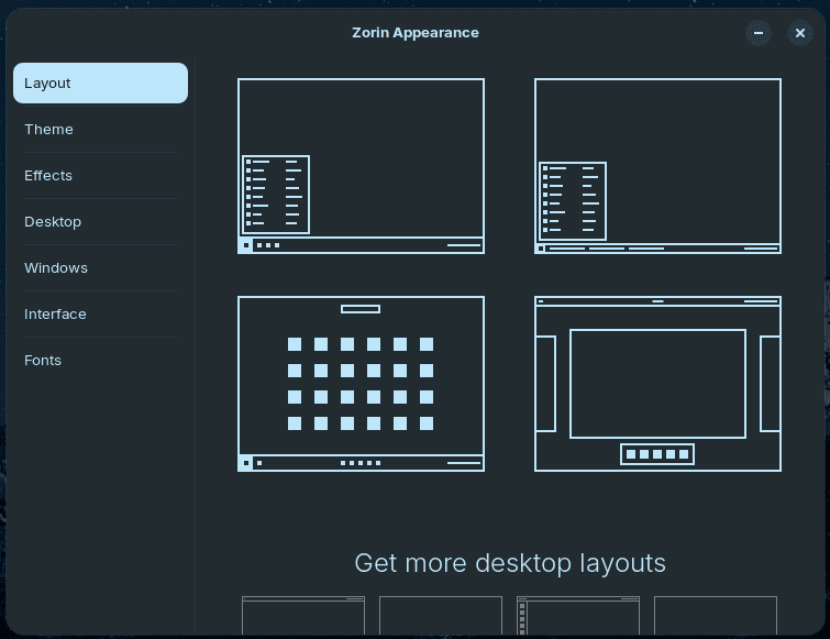 Zorin appearance app