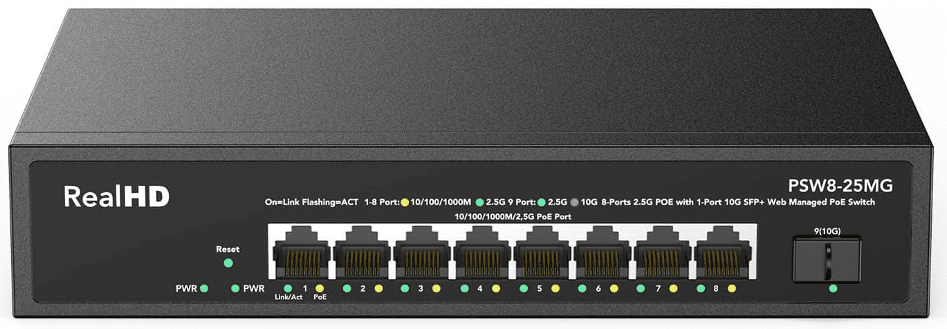8 port 2.5g gigabit poe web managed switch