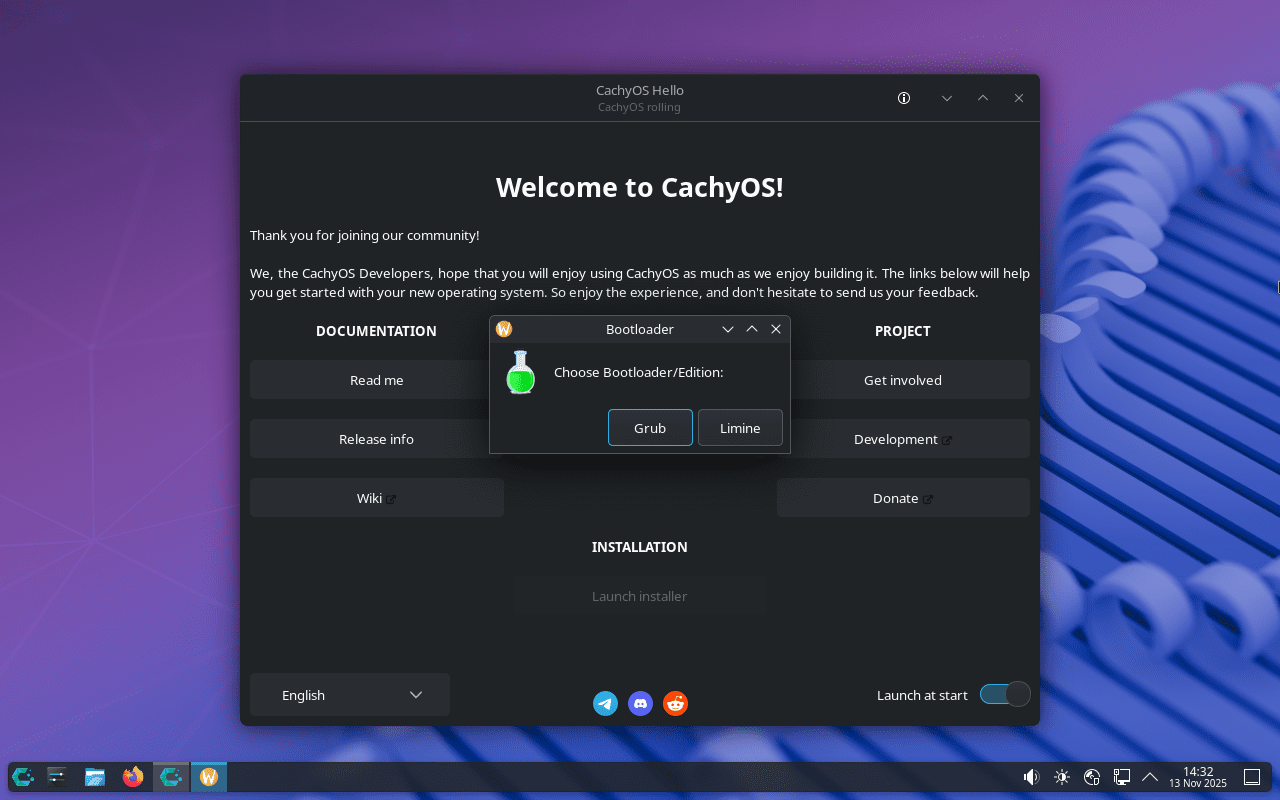Choose the bootloader