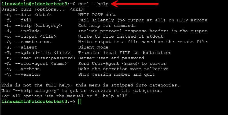 Curl command in linux networking