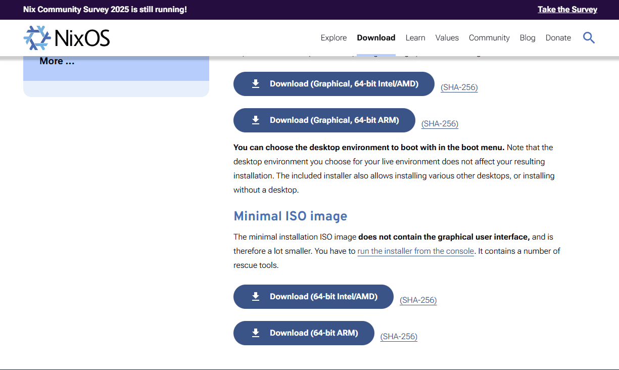 Download the nixos installer