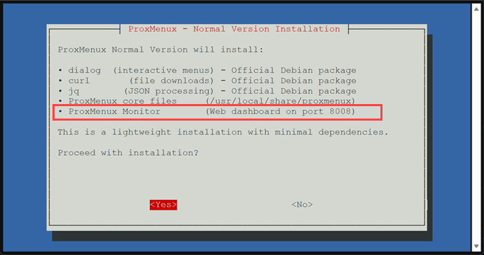 Installing the proxmenux along with proxmenux monitor