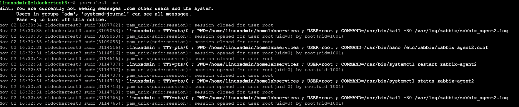 Journalctl linux troubleshooting command