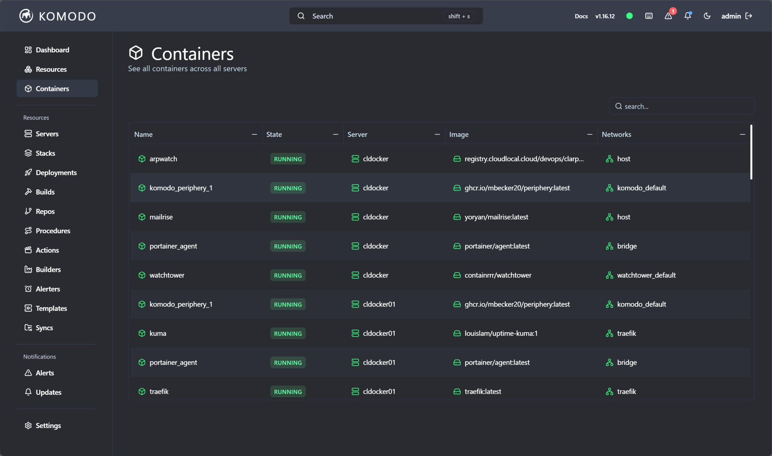 Komodo container management