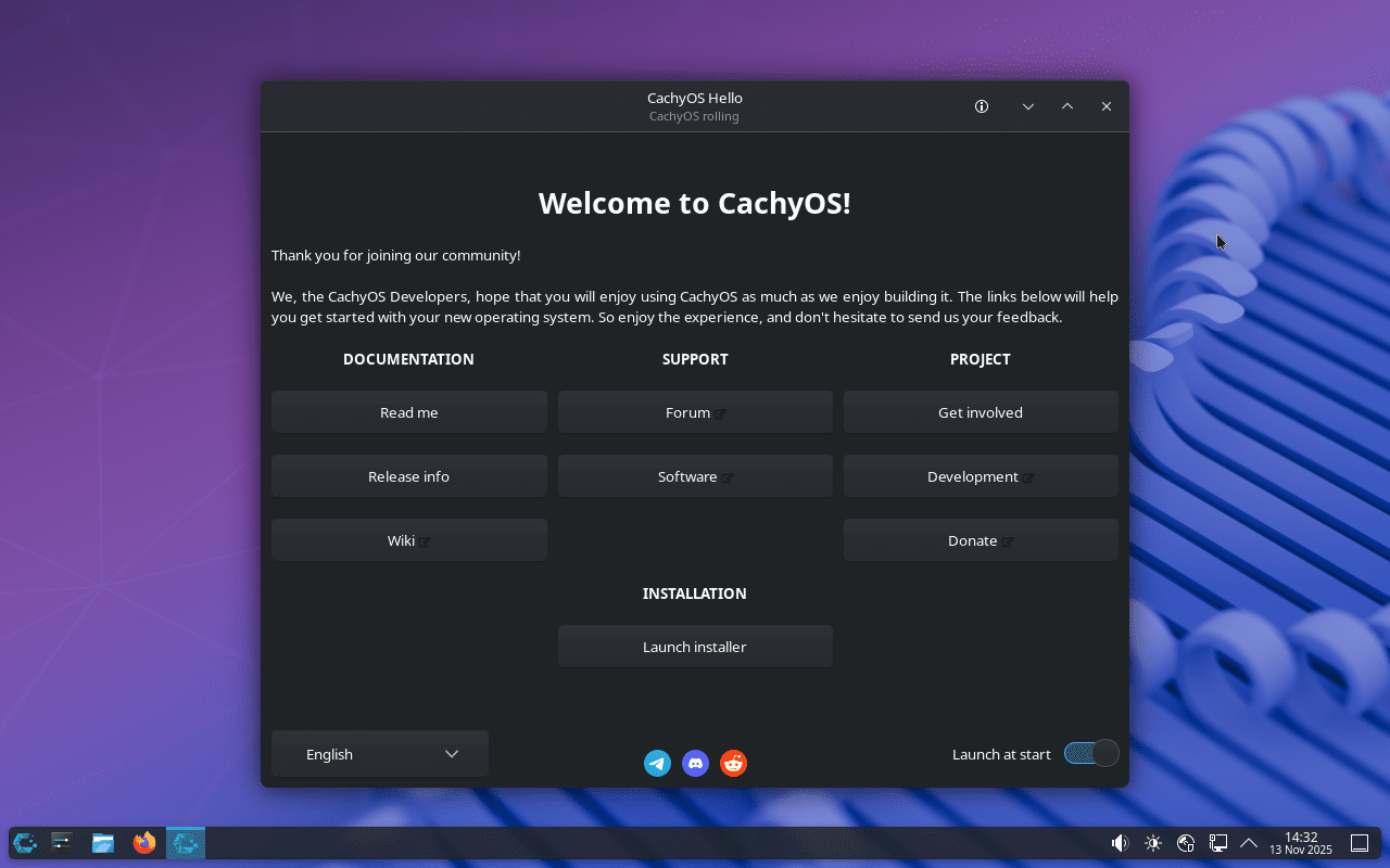 Launch the installer for cachyos