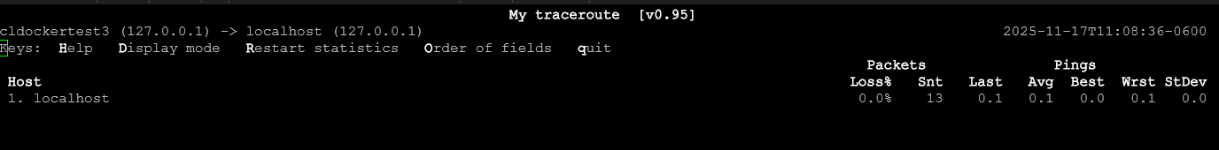 Mtr command to localhost