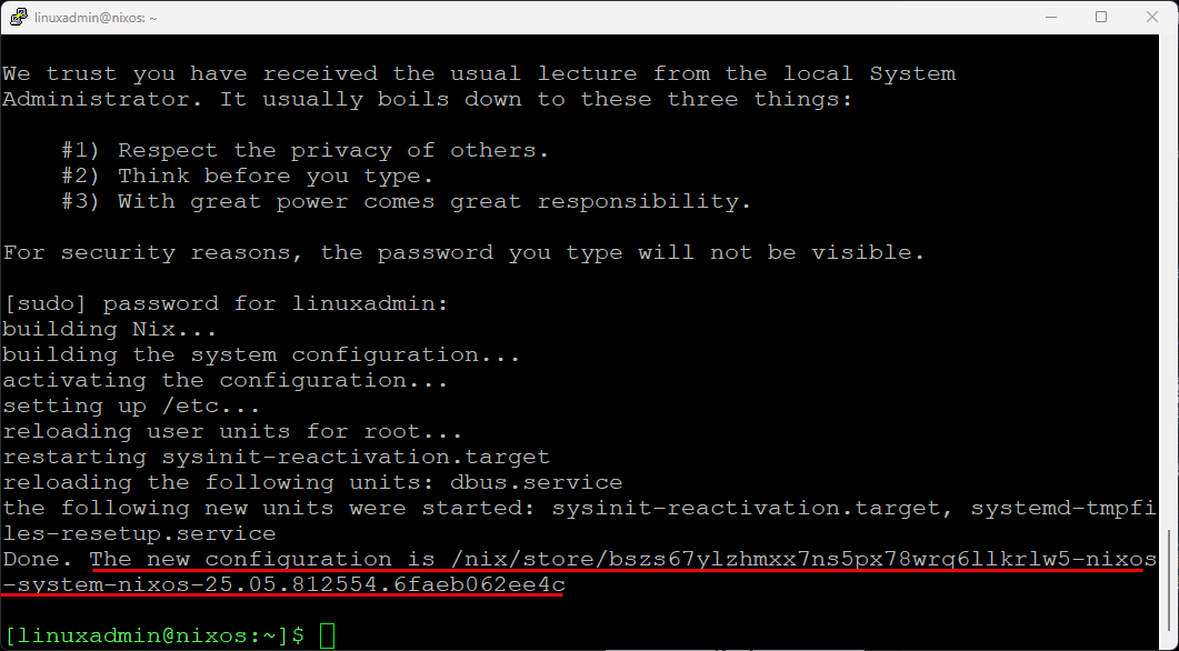 New nixos configuration in place