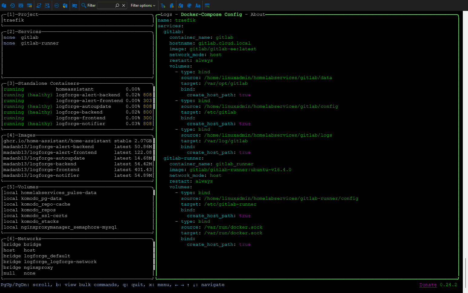 Viewing the docker compose of your service