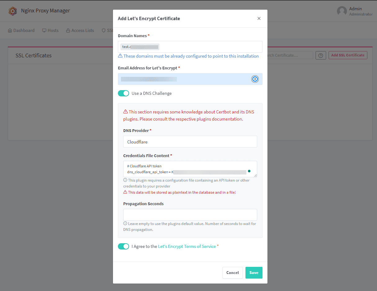 Adding a lets encrypt certificate