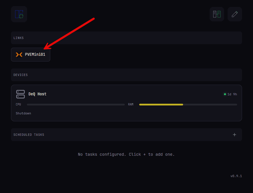 Proxmox server url added to deq