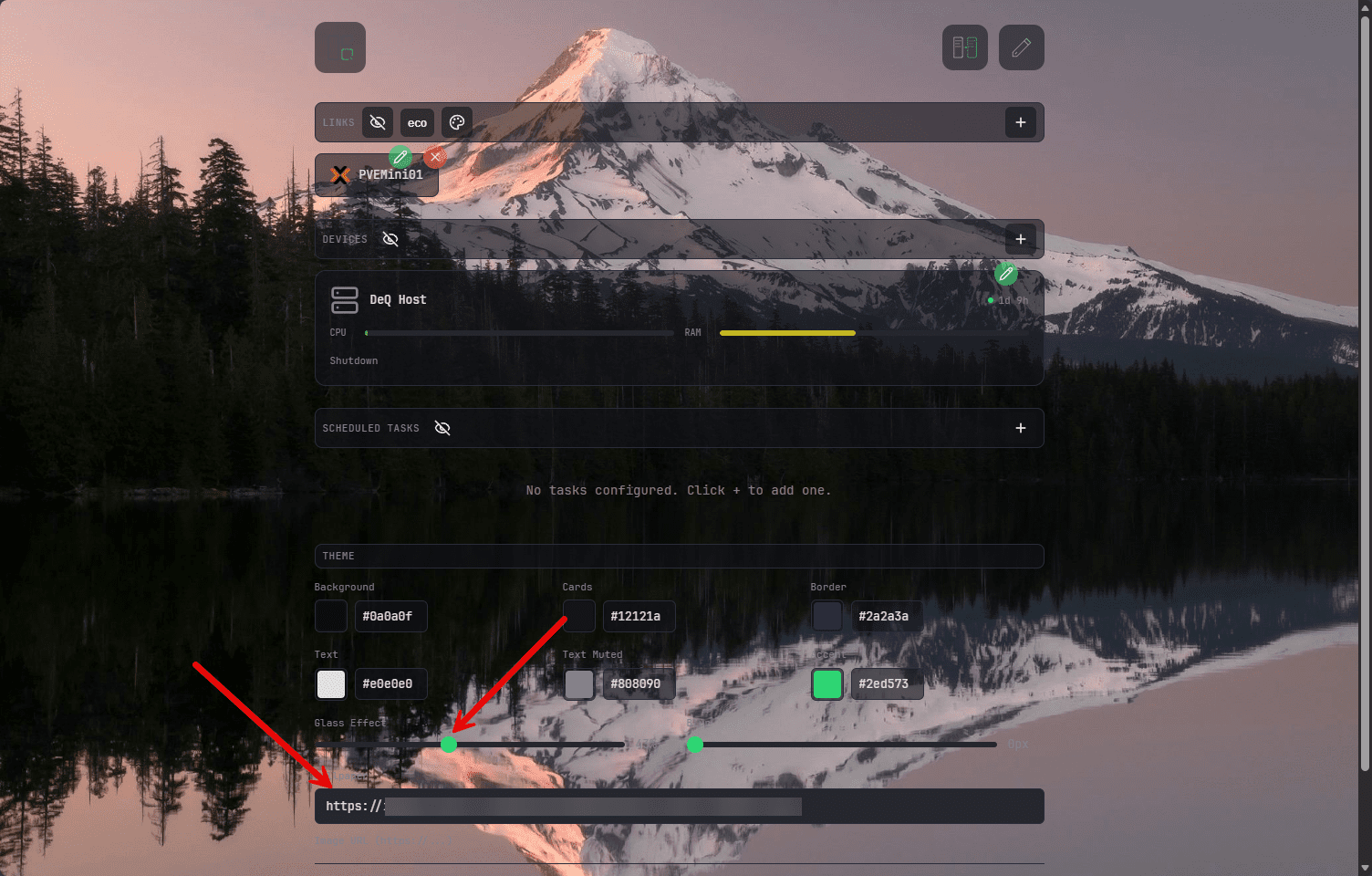 Setting background wallpaper and glass effect