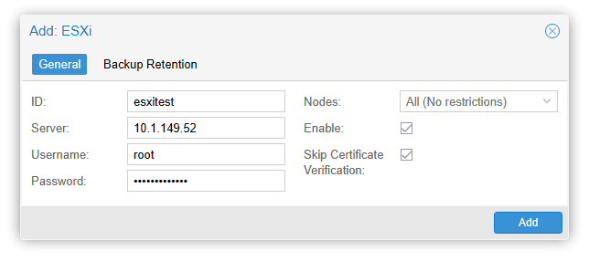 Add esxi host to proxmox storage for proxmox import utility
