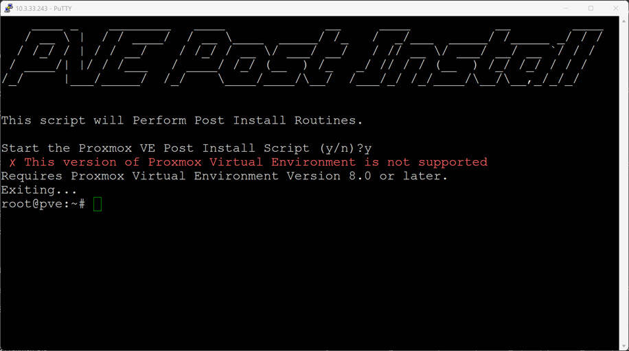 This Version Of Proxmox Virtual Environment Is Not Supported When 