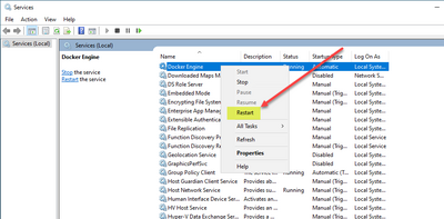 Restart the Docker Engine