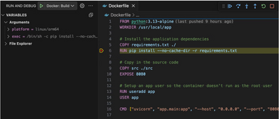 adding a breakpoint in your Dockerfile