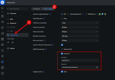 enable snmpv3 on unifi usw switch
