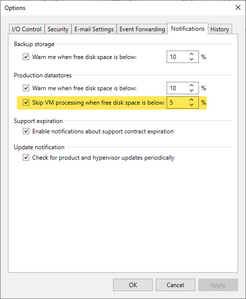 veeam thresholds for disk space veeam thresholds for disk space