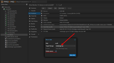 selecting to delete the source storage