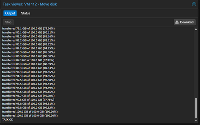 the task progresses and completes