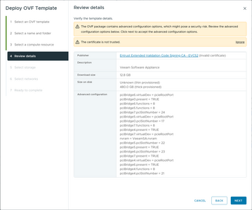 review the results of the initial deployment wizard