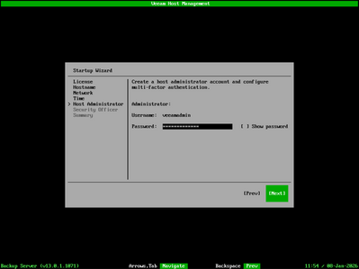 set your veeam administrator password