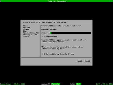set a security officer account if needed