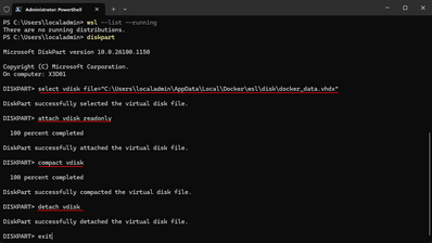 diskpart commands to compact the vhdx for docker desktop diskpart commands to compact the vhdx for docker desktop