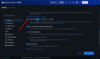enabling docker vmm enabling docker vmm